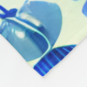 Blaue Muscheln Ozeanmuster Fleecedecke (Ecke)