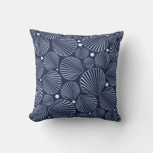 Blaue Muscheln, sommerliche Meeresströmungen. Kissen