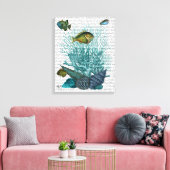 Blaue Muscheln und Korallen Leinwanddruck (Insitu (Wohnzimmer))
