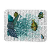Blaue Muscheln und Korallen Magnet (Horizontal)
