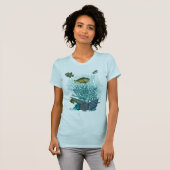 Blaue Muscheln und Korallen T-Shirt (Vorne ganz)