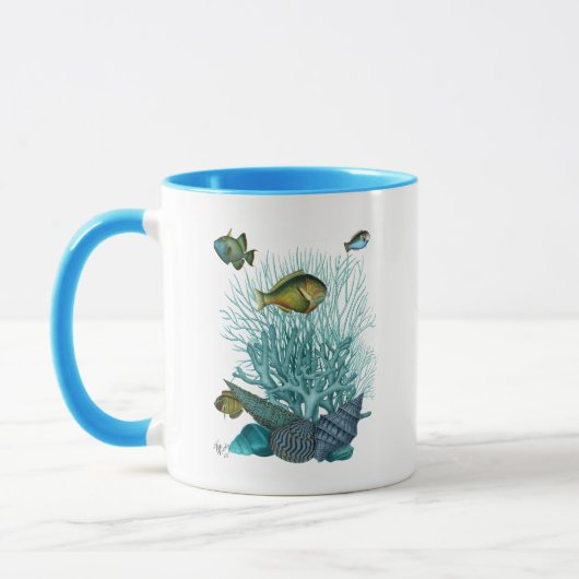 Blaue Muscheln und Korallen Tasse (Links)