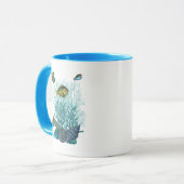 Blaue Muscheln und Korallen Tasse (Vorderseite Links)
