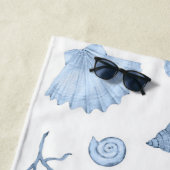 Blaue Muscheln Wasserfarbe Strandtuch (Beispiel)