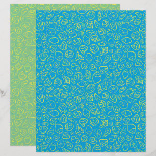 Blaue Muschelschalen-Schreibpapier