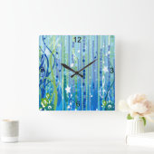 Blaue Musik-dekorative Wanduhr (Zuhause)