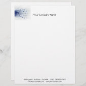 Blaue Musik-Explosion auf weißem Hintergrund Briefbogen (Vorne/Hinten)