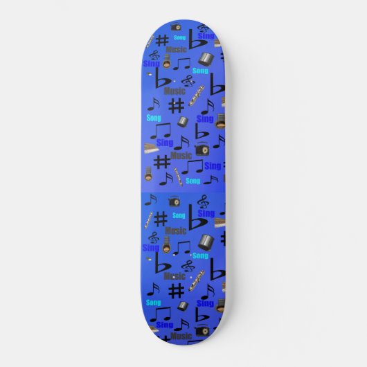Blaue Musikinstrumente, Skateboard (Vorderseite)