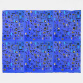 Blaue Musikinstrumente und -notizen, Fleecedecke (Vorderseite (Horizontal))