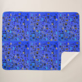Blaue Musikinstrumente und -notizen, Sherpadecke (Vorderseite (Horizontal))