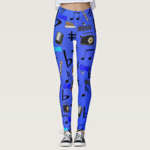 Blaue Musikinstrumente und -schnüre, Leggings