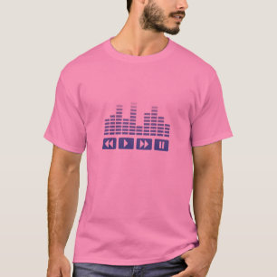 blaue Musikknöpfe mit Entzerrer-T - Shirt