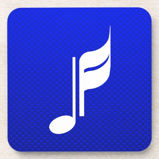 Blaue Musiknote Untersetzer (Vorderseite)