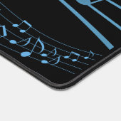 Blaue Musiknoten für die Schwarze Monogram Schreibtischunterlage (Ecke)