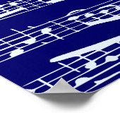 Blaue Musiknoten Poster (Ecke)