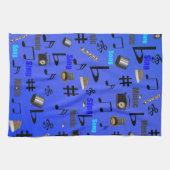 Blaue Musikstifte und -instrumente, Handtuch (Horizontal)