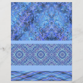 Blaue Muster- Bulk Scrapbook Papier Seiten