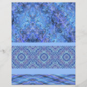 Blaue Muster- Bulk Scrapbook Papier Seiten (Hinten)