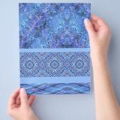 Blaue Muster- Bulk Scrapbook Papier Seiten (Hand)