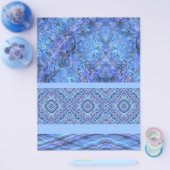 Blaue Muster- Bulk Scrapbook Papier Seiten (Einzeln)
