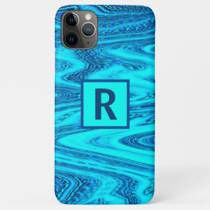 Blaue Muster der Abstrakten Monogram-Initialen Case-Mate iPhone Hülle