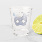 Blaue Muster-Karneval-Maske Schnapsglas (Rückseite)
