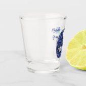 Blaue Muster-Karneval-Maske Schnapsglas (Links)