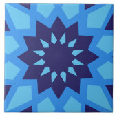 Blaue Muster Keramik Tile Fliese (Vorderseite)