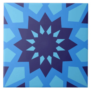 Blaue Muster Keramik Tile Fliese