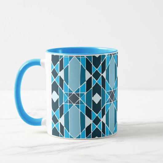 Blaue Muster-Tasse Tasse (Links)