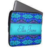 blaue MusterLaptop-Computer Hülse mit Namen Laptopschutzhülle (Vorne Rechts)