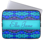 blaue MusterLaptop-Computer Hülse mit Namen Laptopschutzhülle (Vorderseite)