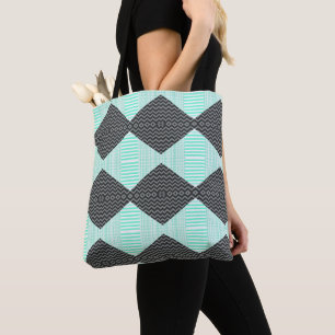 Blaue Mustertasche mit Schultergurt Tasche