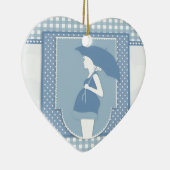 blaue Mutterschaft Keramikornament (Rechts)