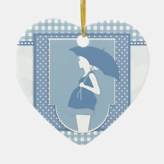 blaue Mutterschaft Keramikornament (Vorne)