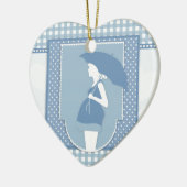 blaue Mutterschaft Keramikornament (Links)