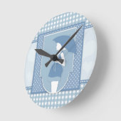 blaue Mutterschaft Runde Wanduhr (Winkel)