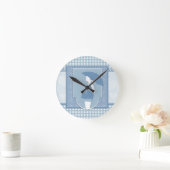 blaue Mutterschaft Runde Wanduhr (Zuhause)