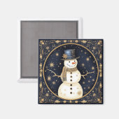 Blaue Mützen-Schneemann-Feiertagsmagnet Magnet (Vorderseite/Rückseite)
