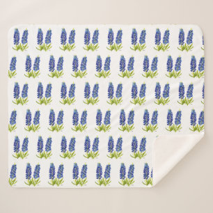 Blaue Mützen Texas Blumen Wildblumen Aquarell  Sherpadecke