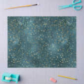 Blaue Nacht - aquamarines Goldsternmuster Seidenpapier (Basteln)