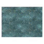 Blaue Nacht - aquamarines Goldsternmuster Tischdecke (Vorderseite (Horizontal))