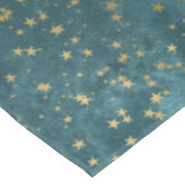 Blaue Nacht - aquamarines Goldsternmuster Tischdecke (Schrägansicht)