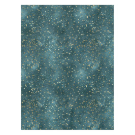 Blaue Nacht - aquamarines Goldsternmuster Tischdecke