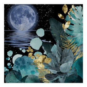 Blaue Nacht-Eleganz-Kollektion Poster