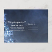 Blaue Nacht im Pariser Eiffelturm Save the Date Ankündigungspostkarte (Rückseite)