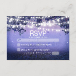 Blaue Nacht & Laternen rustikale Hochzeit RSVP Karte