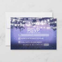 Blaue Nacht & Laternen rustikale Hochzeit RSVP Karte