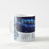 Blaue Nacht mit dem Weihnachtsmann, Rentier und Sc Kaffeetasse (Vorderseite Links)