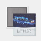 Blaue Nacht mit dem Weihnachtsmann, Rentier und Sc Magnet (Vorderseite/Rückseite)